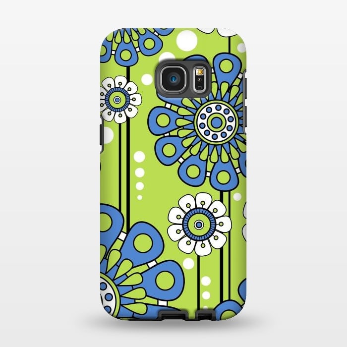 Galaxy S7 EDGE StrongFit Blue Flowers by Shelly Bremmer