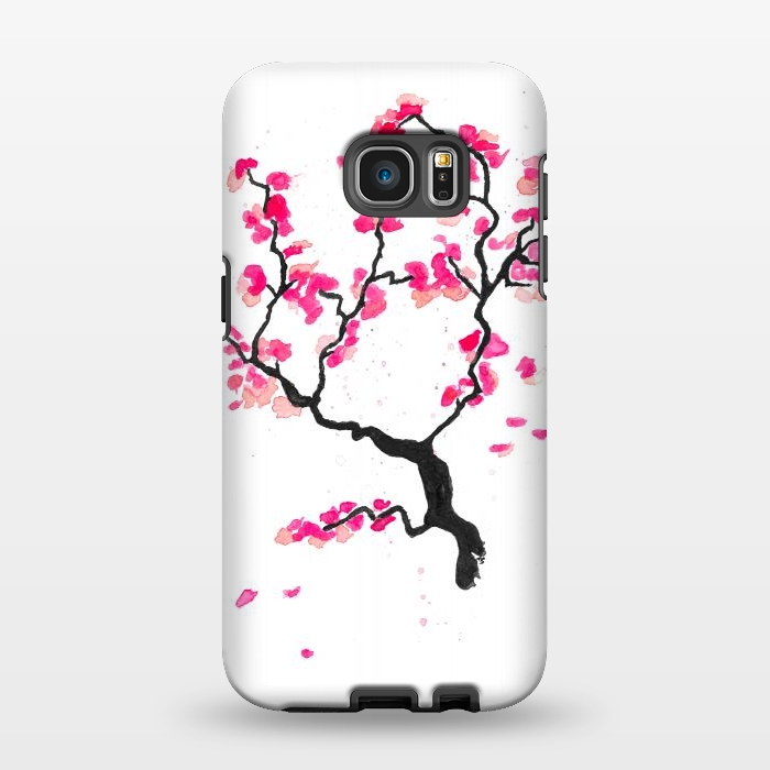 Galaxy S7 EDGE StrongFit Cherry Blossoms by Amaya Brydon