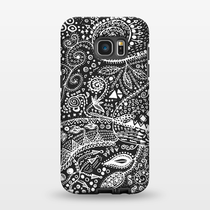 Galaxy S7 EDGE StrongFit B&W Hand made by Eleaxart