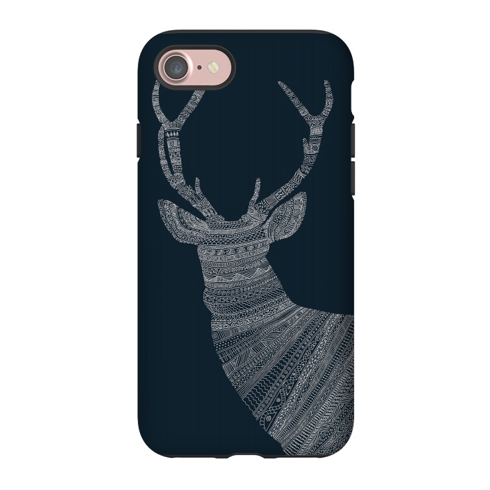 iPhone 7 StrongFit Stag Blue Poster blue by Florent Bodart