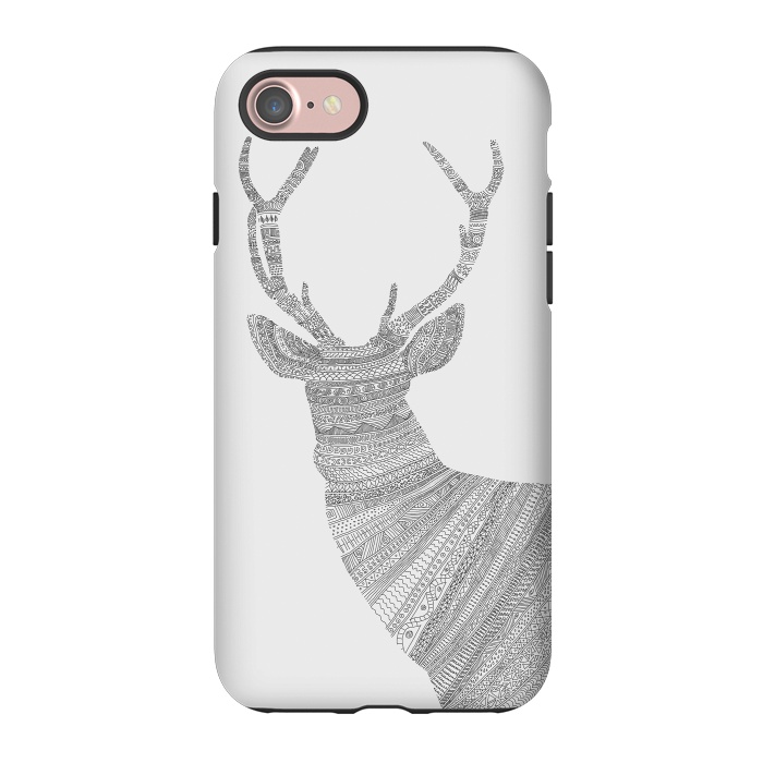 iPhone 7 StrongFit Stag Grey Poster grey by Florent Bodart
