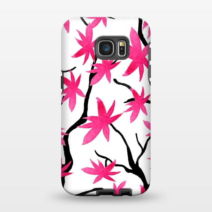 Galaxy S7 EDGE StrongFit Pink Blossoms by Amaya Brydon