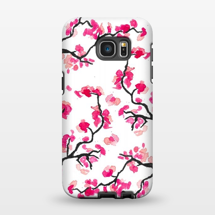Galaxy S7 EDGE StrongFit Japanese Cherry Blossoms by Amaya Brydon
