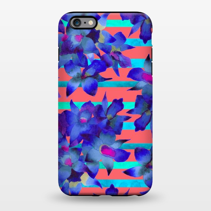 iPhone 6/6s plus StrongFit Coral Stripes by Amaya Brydon