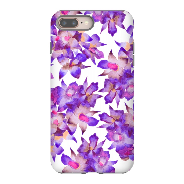 iPhone 7 plus StrongFit Vintage Floral Violet by Amaya Brydon