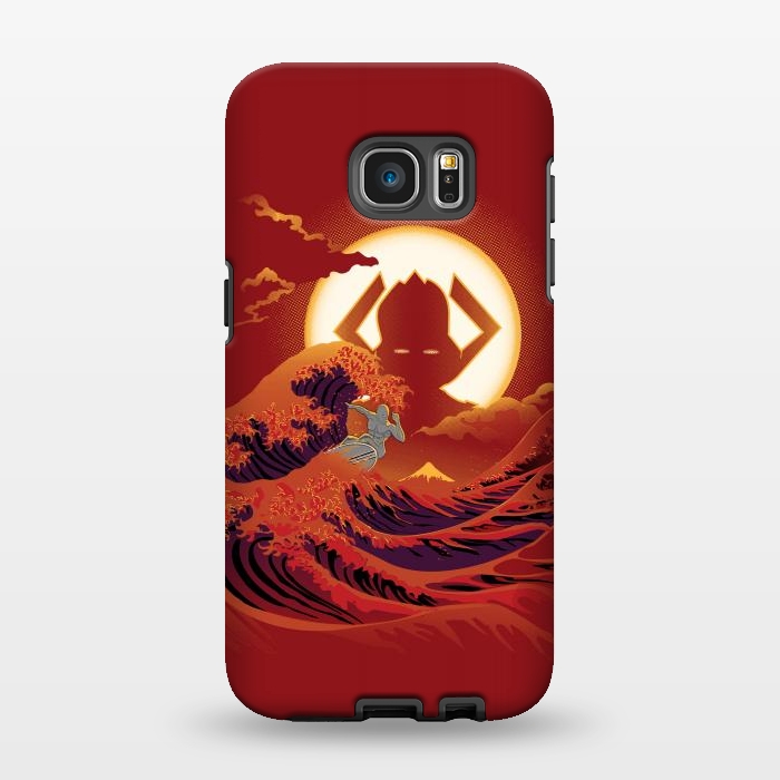 Galaxy S7 EDGE StrongFit Surfing with the Alien by Samiel Art
