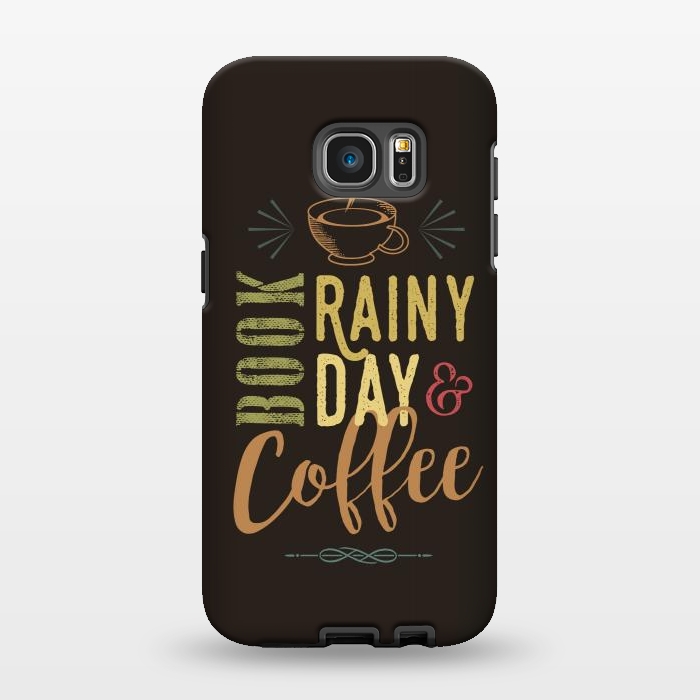 Galaxy S7 EDGE StrongFit Book, Rainy Day & Coffee (a master blend) by Dellán