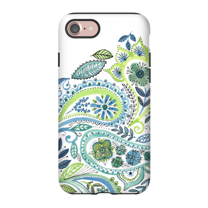 iPhone 7 StrongFit Watercolour Paisley by Laura Grant