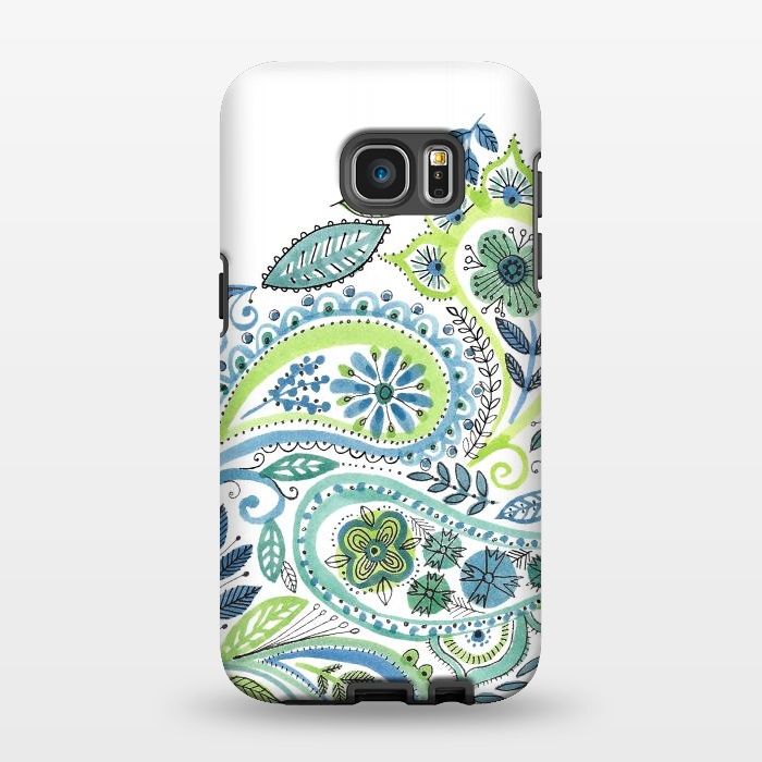 Galaxy S7 EDGE StrongFit Watercolour Paisley by Laura Grant