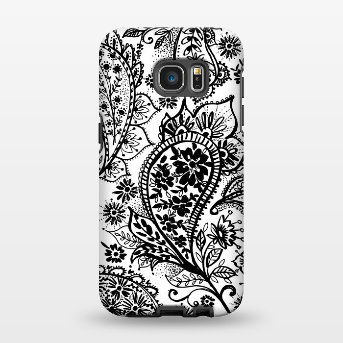Galaxy S7 EDGE StrongFit Ink paisley by Laura Grant