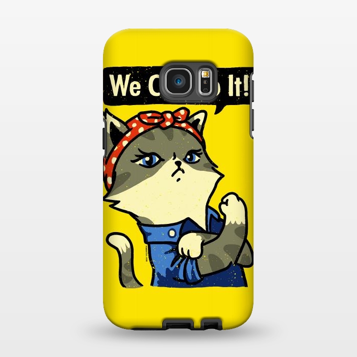 Galaxy S7 EDGE StrongFit We Can Do It! Purrrsist! by Vó Maria