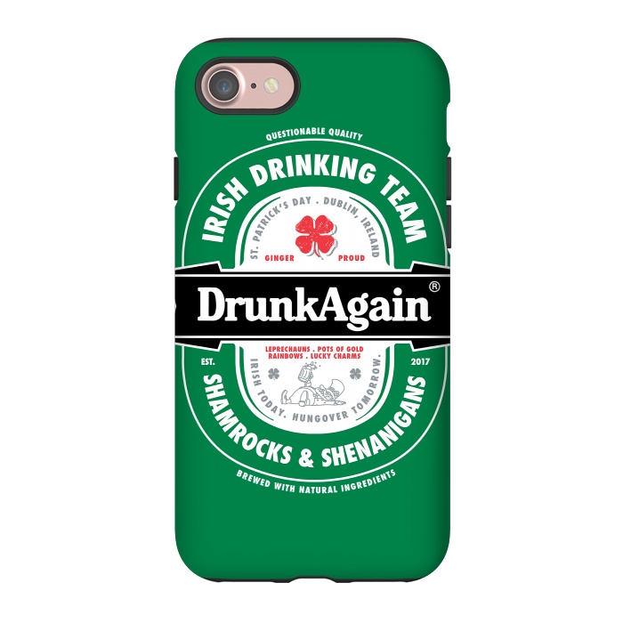 iPhone 7 StrongFit DrunkAgain Beer Label by Vó Maria
