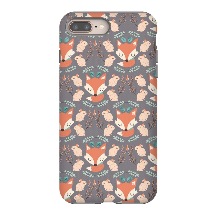 iPhone 7 plus StrongFit Foxes and bunnies by Maria Jose Da Luz