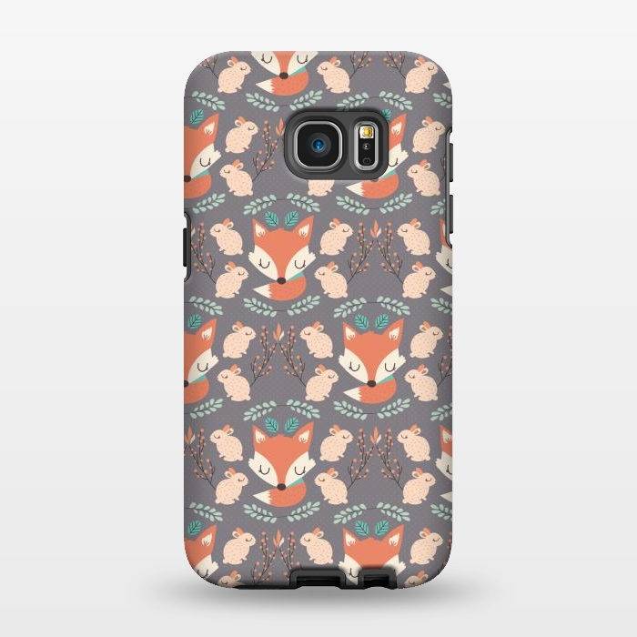 Galaxy S7 EDGE StrongFit Foxes and bunnies by Maria Jose Da Luz