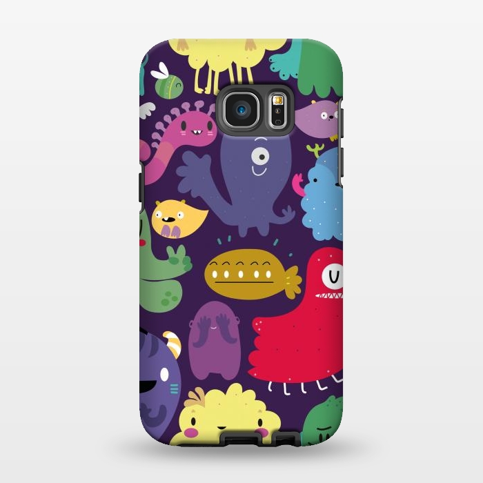 Galaxy S7 EDGE StrongFit Colorful monsters by Maria Jose Da Luz