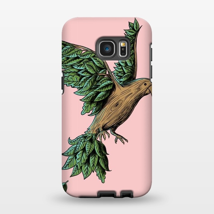 Galaxy S7 EDGE StrongFit Wood Bird by Coffee Man