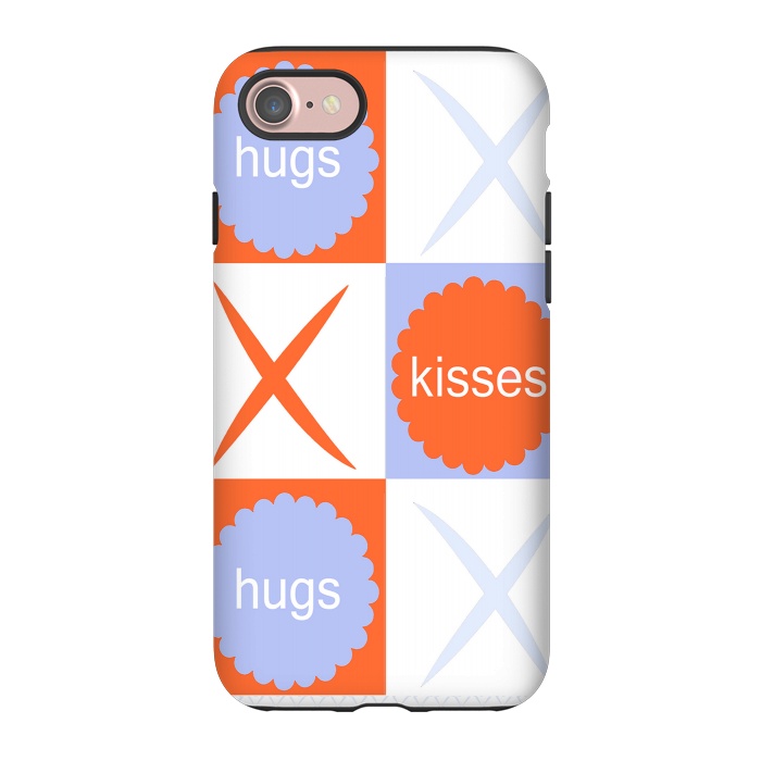 iPhone 7 StrongFit X's & O's -Orange/Lavender by Bettie * Blue