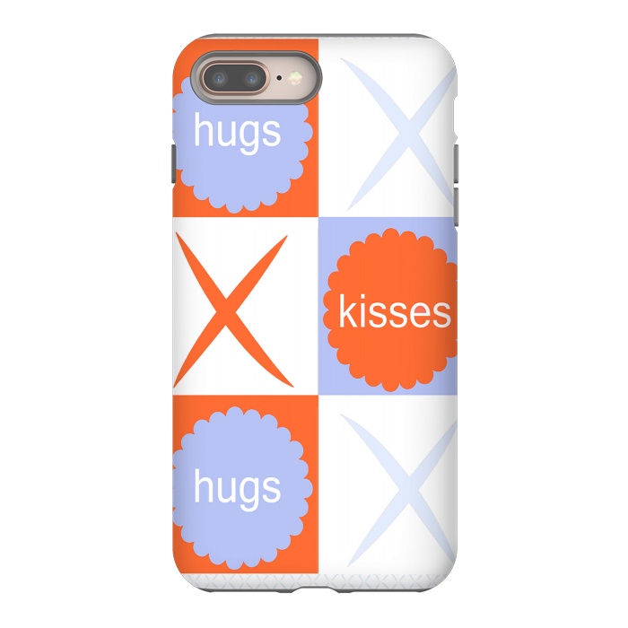 iPhone 7 plus StrongFit X's & O's -Orange/Lavender by Bettie * Blue