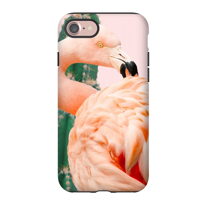 iPhone 7 StrongFit Flamingo & Cactus by Uma Prabhakar Gokhale