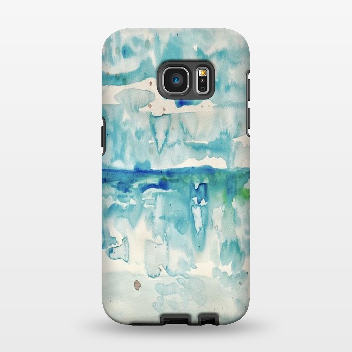 Galaxy S7 EDGE StrongFit Miami Beach Watercolor #2 by ANoelleJay