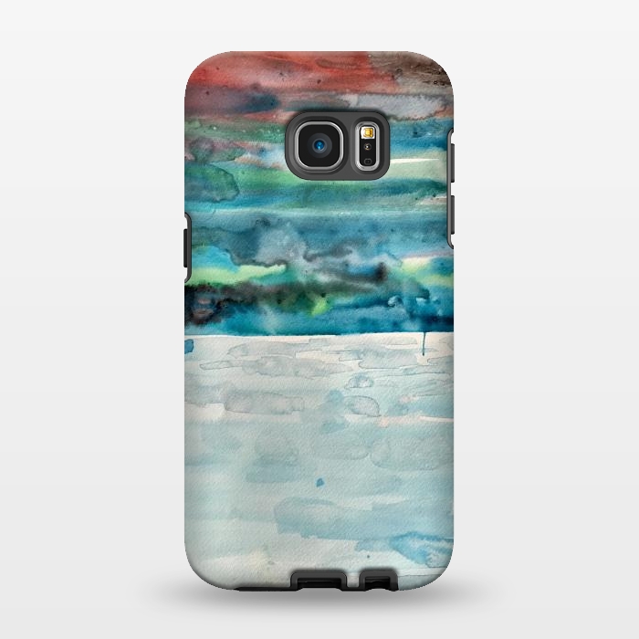 Galaxy S7 EDGE StrongFit Miami Beach Watercolor #5 by ANoelleJay