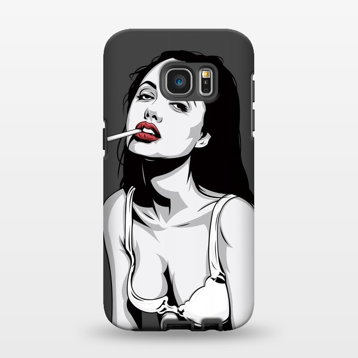 Galaxy S7 EDGE StrongFit Red lips by Roland Banrévi
