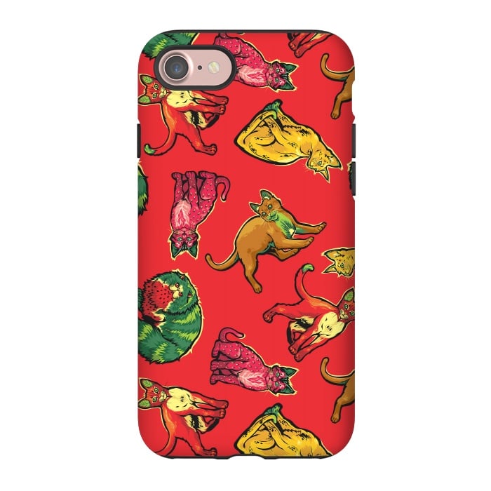 iPhone 7 StrongFit Fruit Cats by Draco