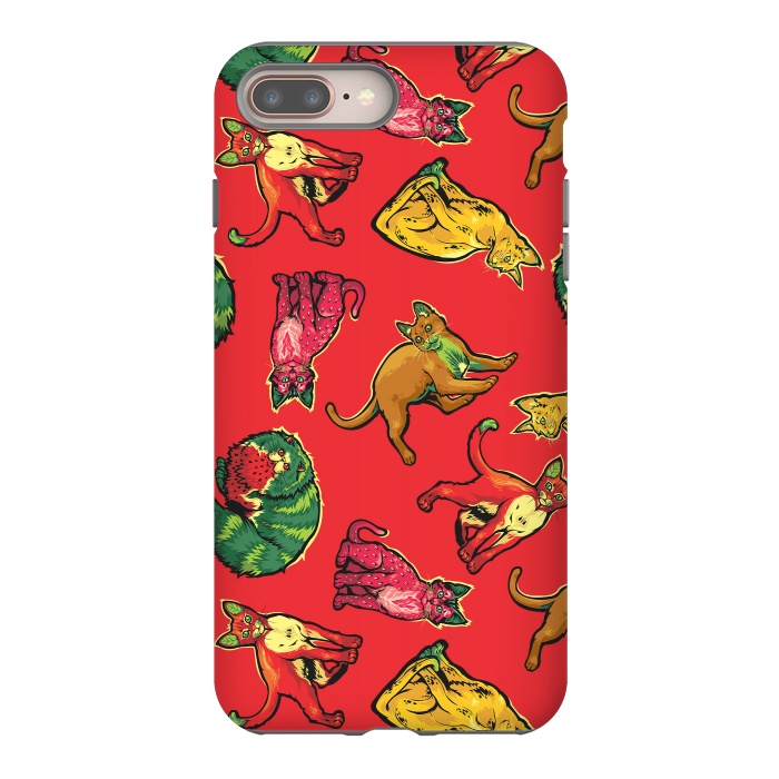 iPhone 7 plus StrongFit Fruit Cats by Draco