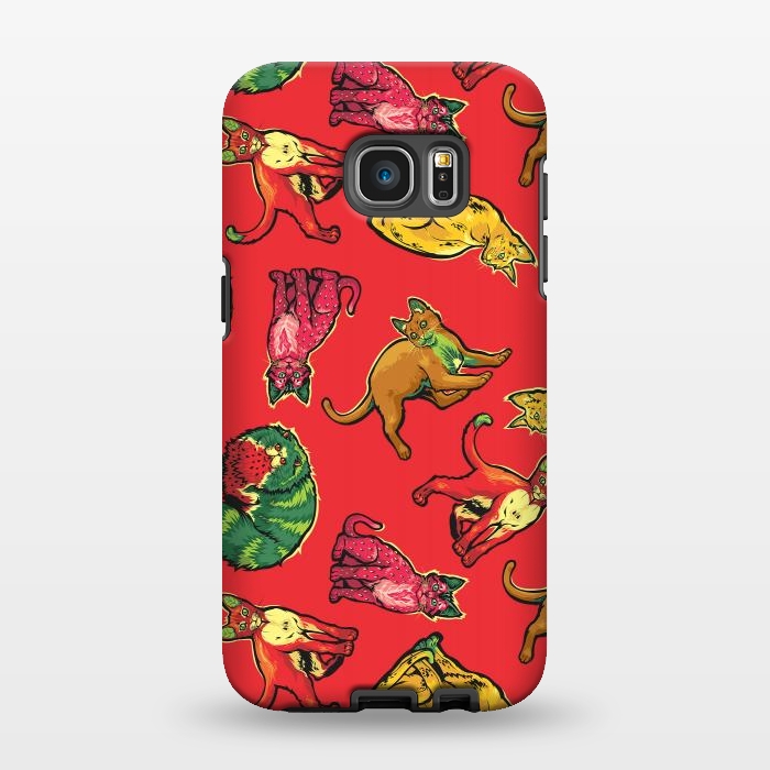 Galaxy S7 EDGE StrongFit Fruit Cats by Draco