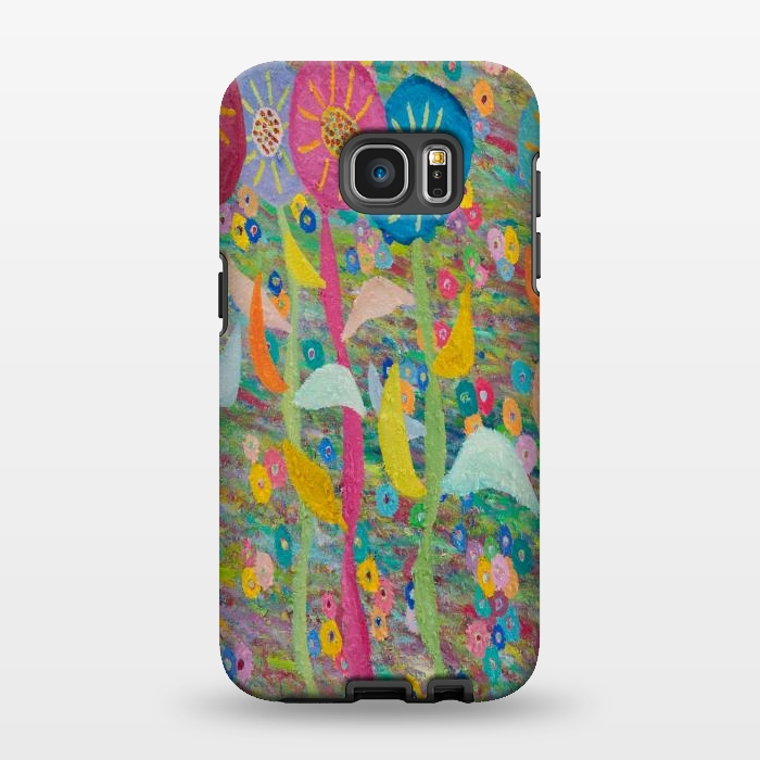 Galaxy S7 EDGE StrongFit Happy Flowers by Helen Joynson