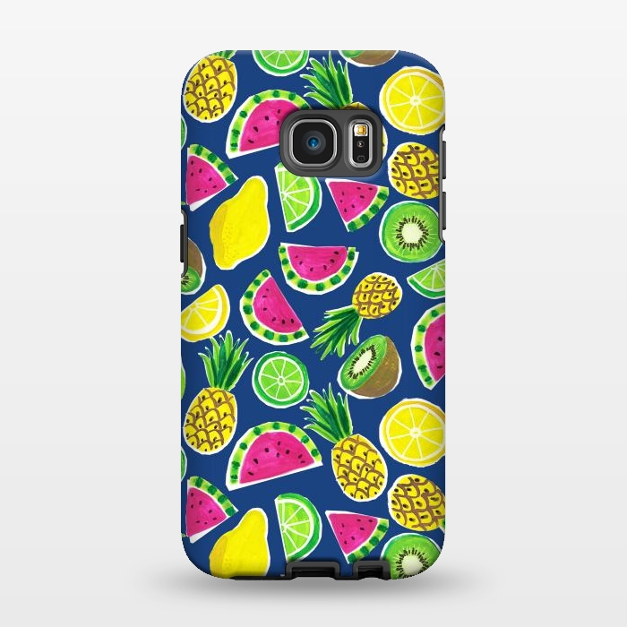 Galaxy S7 EDGE StrongFit painted fruit salad by Laura Grant