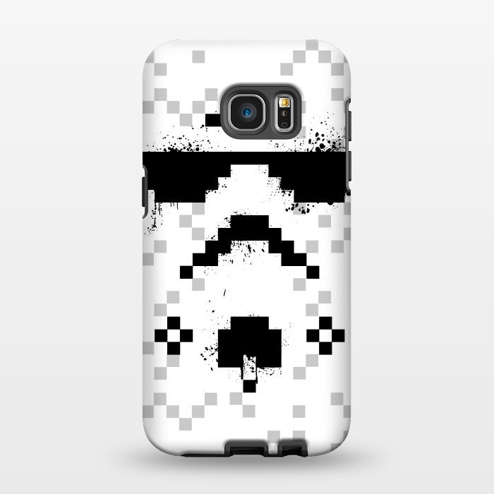Galaxy S7 EDGE StrongFit 8-bit Trooper - Black by Sitchko
