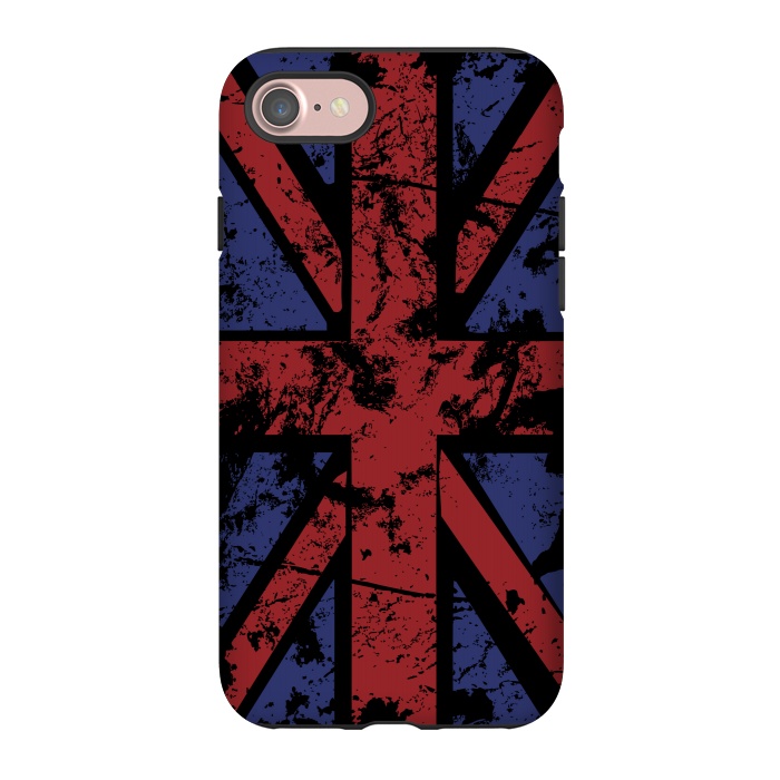 iPhone 7 StrongFit Grunge UK Flag Black by Sitchko