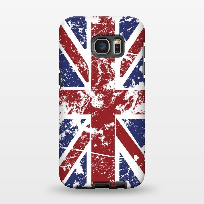 Galaxy S7 EDGE StrongFit Grunge UK Flag  by Sitchko
