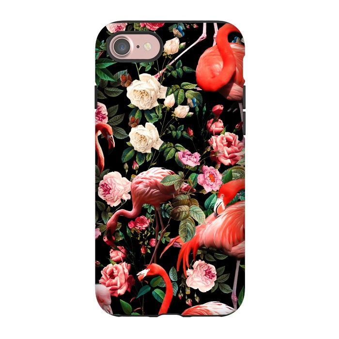 iPhone 7 StrongFit Floral and Flemingo Pattern by Burcu Korkmazyurek