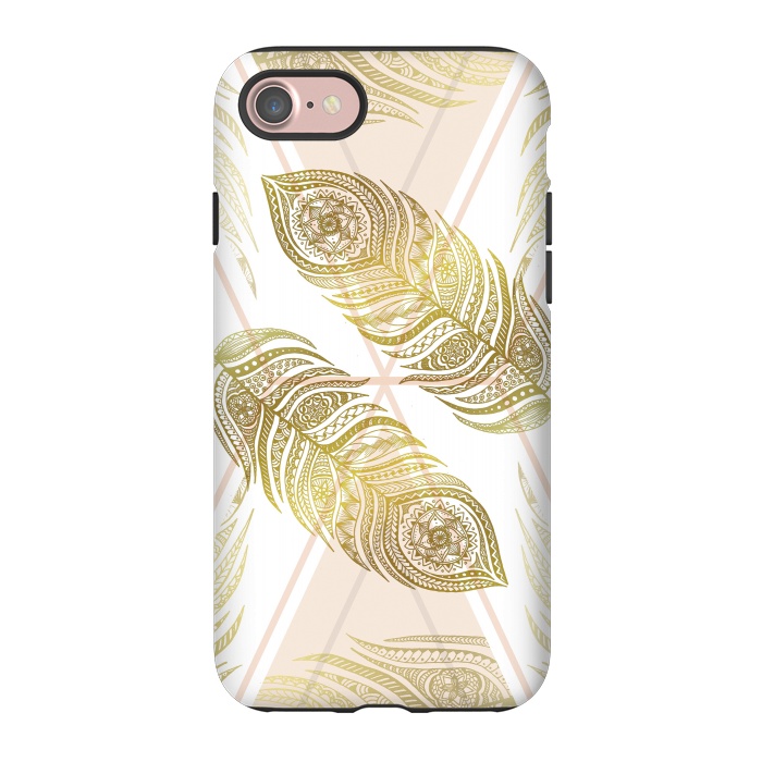 iPhone 7 StrongFit Gold Feathers by Barlena