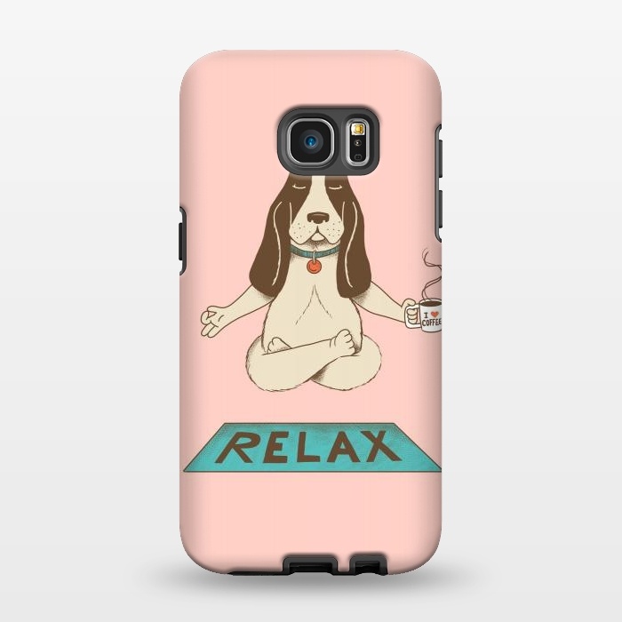 Galaxy S7 EDGE StrongFit Dog Relax Rose by Coffee Man