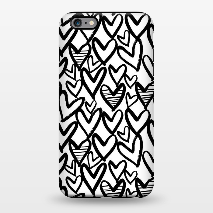 iPhone 6/6s plus StrongFit Black and white hearts by Laura Grant