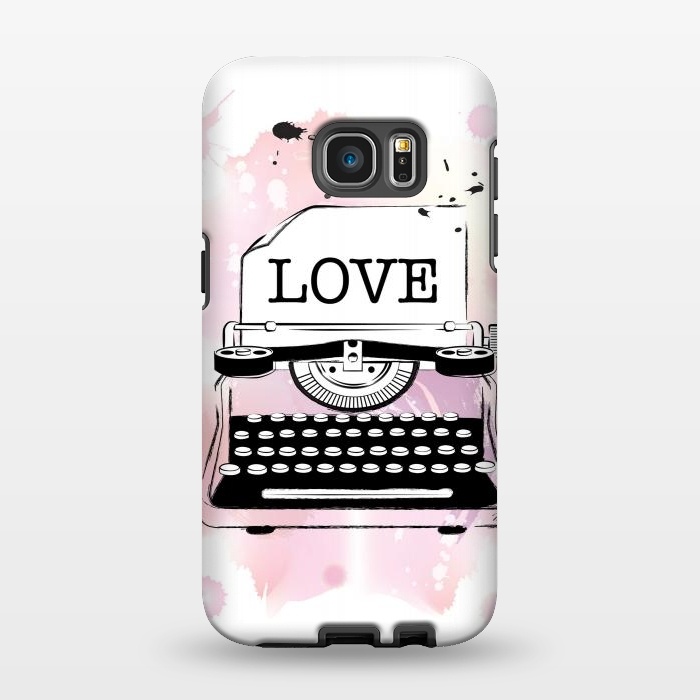 Galaxy S7 EDGE StrongFit Love Typewriter by Martina