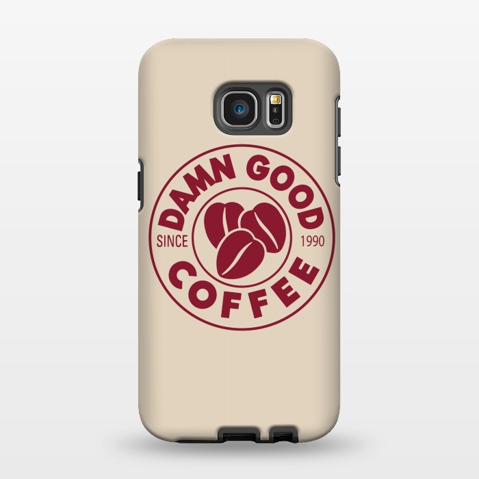 Galaxy S7 EDGE StrongFit Twin Peaks Damn Good Coffee Costa by Alisterny
