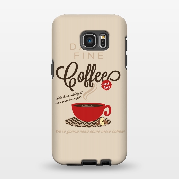 Galaxy S7 EDGE StrongFit Twin Peaks Damn Fine Coffee by Alisterny
