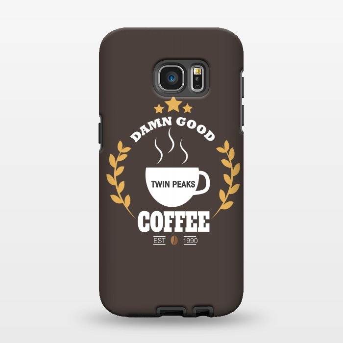 Galaxy S7 EDGE StrongFit Twin Peaks Damn Good Coffee by Alisterny