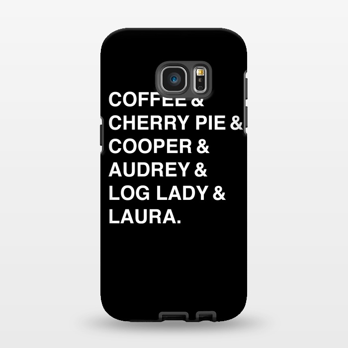 Galaxy S7 EDGE StrongFit Twin Peaks Coffee & Cherry  by Alisterny