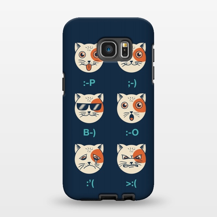 Galaxy S7 EDGE StrongFit Cat Emoticon by Coffee Man