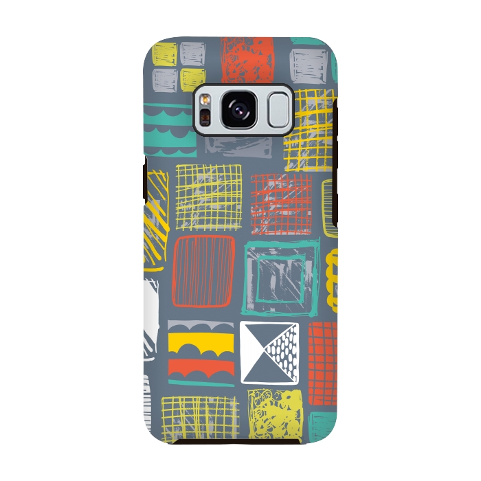 Galaxy S8 StrongFit Square Metropolis Leaves by Rachael Taylor