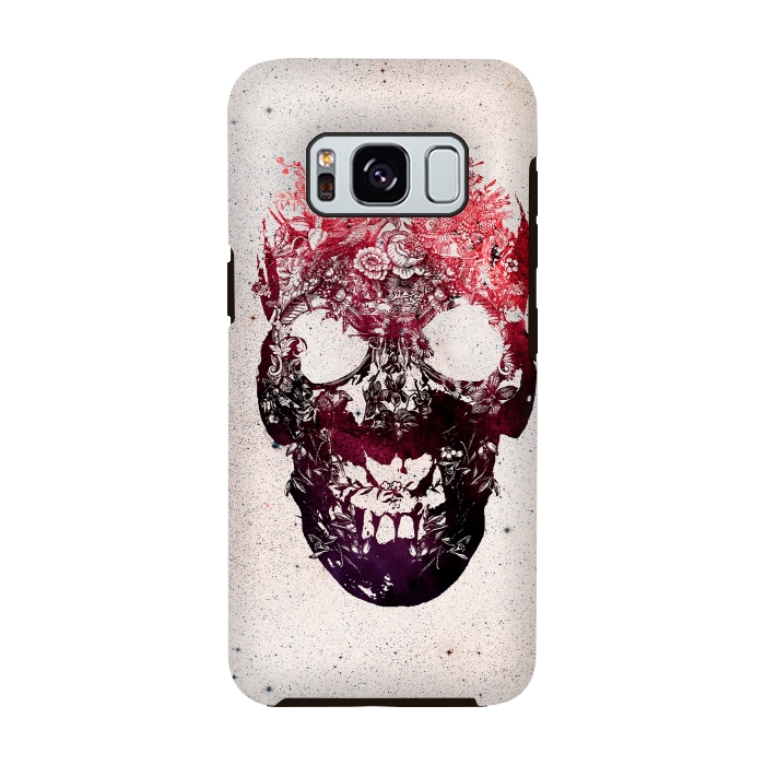 Galaxy S8 StrongFit Floral Skull by Ali Gulec