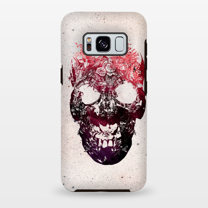 Galaxy S8 plus StrongFit Floral Skull by Ali Gulec