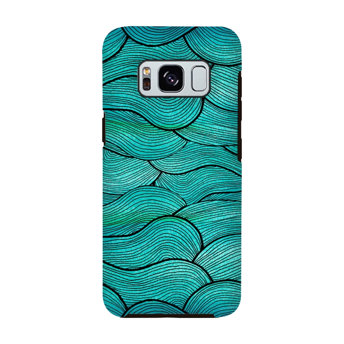 Galaxy S8 StrongFit Sea Waves Pattern by Pom Graphic Design
