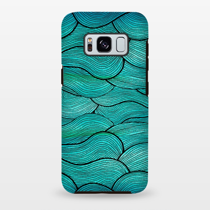 Galaxy S8 plus StrongFit Sea Waves Pattern by Pom Graphic Design