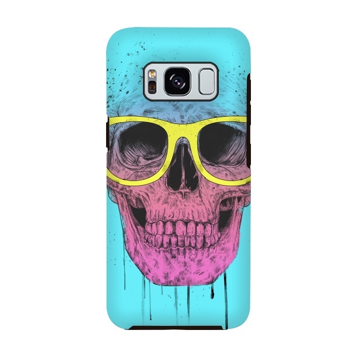 Galaxy S8 StrongFit Pop Art Skull With Glasses by Balazs Solti